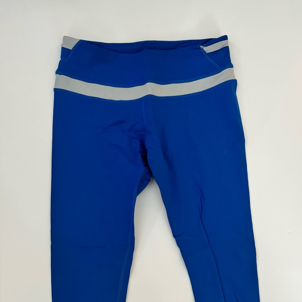 Blue Leggings with Gray Accents